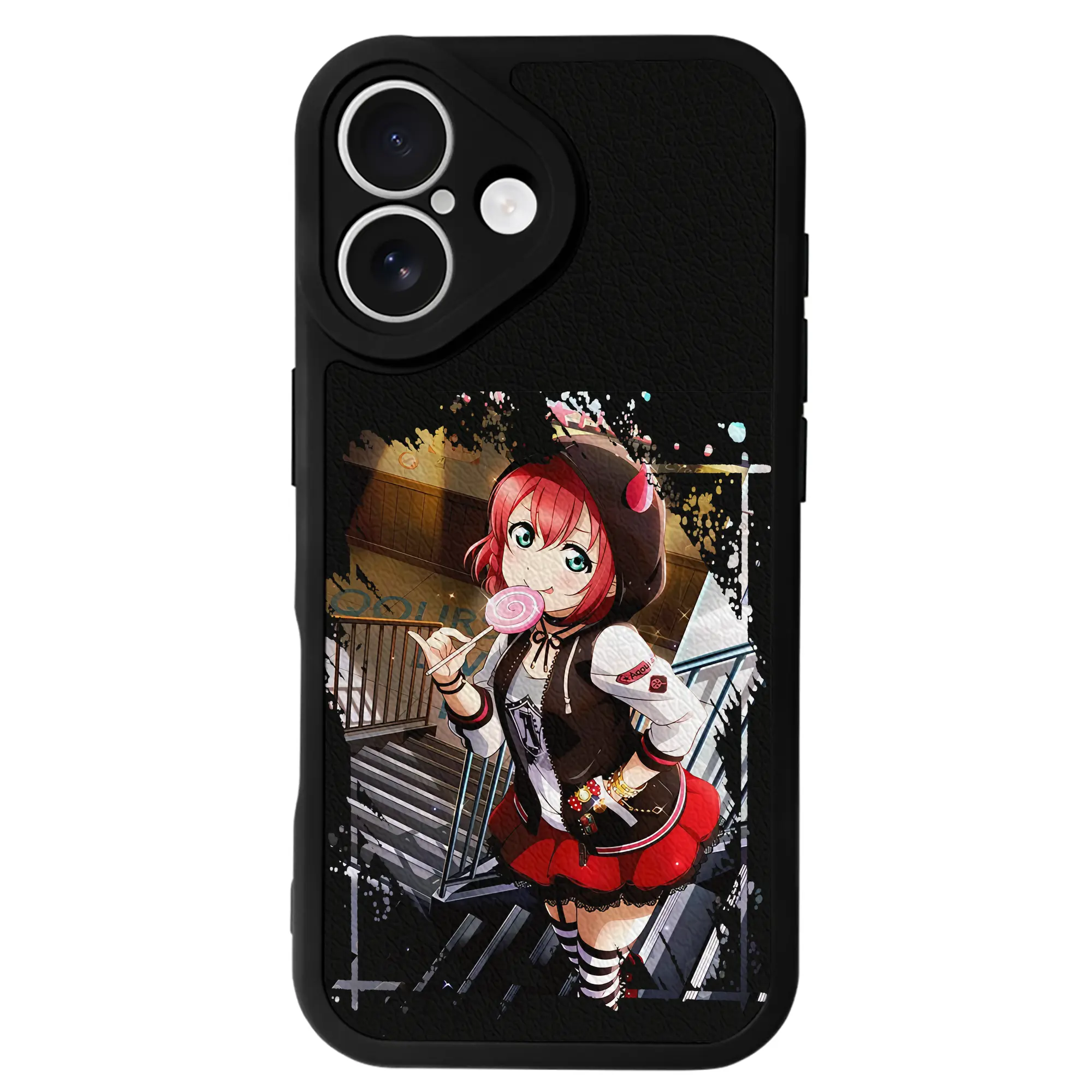 Love Live! グッズ,黒澤ルビィ - IPhone 16シリーズ対応 ・ シリコンスマホケース ・ レザー調 ・ 高精度フィット ・ 耐衝撃 ・ ワイヤレス充電対応 ・ 精密カット